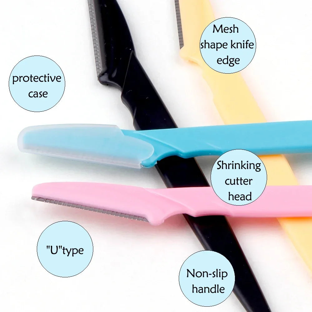3/10Pcs  Eye Brow Epilation Hair Removal Cutters Safety Knife Makeup Scraper Eyebrow Trimmer Blade Women Face Shaver Portable