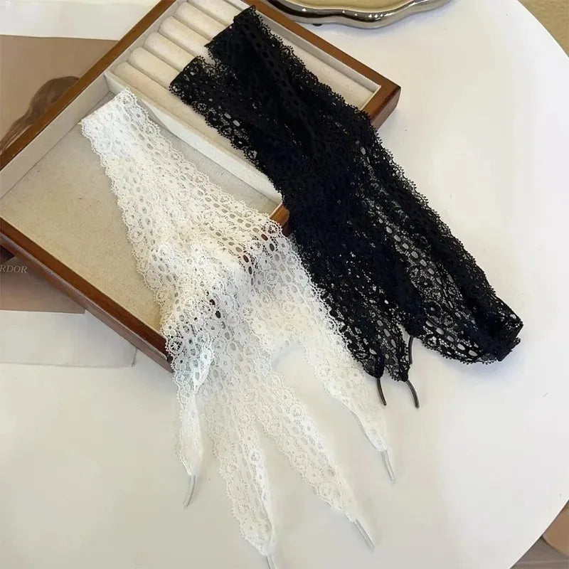 1/4Pairs Fancy Lace 3CM Wide Flat Shoelaces Sneakers Women Casual Shoes Black White Fashion Shoe Strings Replacement Accessories