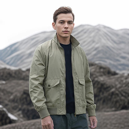 High Quality Handsome Male Jacket Spring Autumn Men's Business Casual Jacket Men Zipper Solid Color Fashion Stand Collar Coats