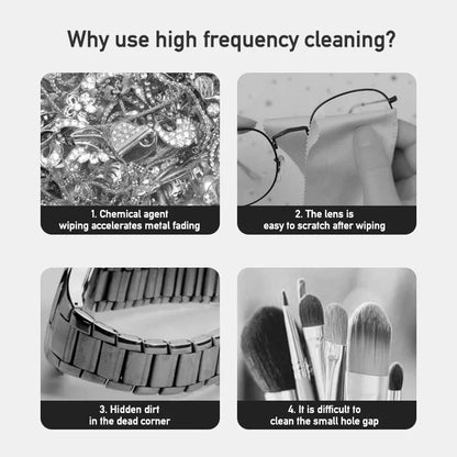 2026 New Ultrasonic Cleaning Machine Vibration Wash Cleaner Jewelry Glasses Cleaner Watch Cleaning Makeup Brush Cleaning Tool