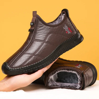 Winter men's boots are warm waterproof non slip thick walking boots, and oversized work shoes for men aged 38-48 platform boots