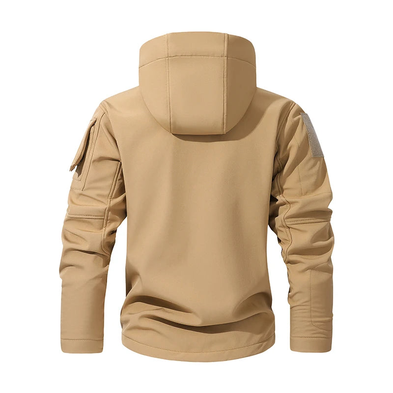Men Lurker Shark Skin Soft Shell Tactical Jacket Waterproof Fleece Hooded Coat Hunt Clothes Autumn Solid Outdoor New Jacket Men