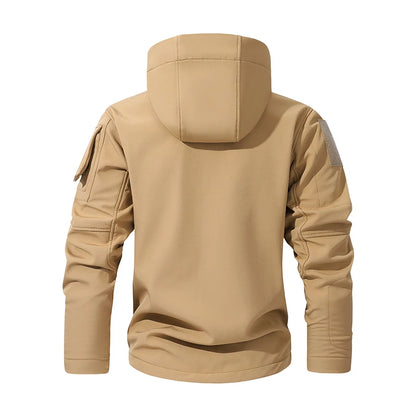 Men Lurker Shark Skin Soft Shell Tactical Jacket Waterproof Fleece Hooded Coat Hunt Clothes Autumn Solid Outdoor New Jacket Men