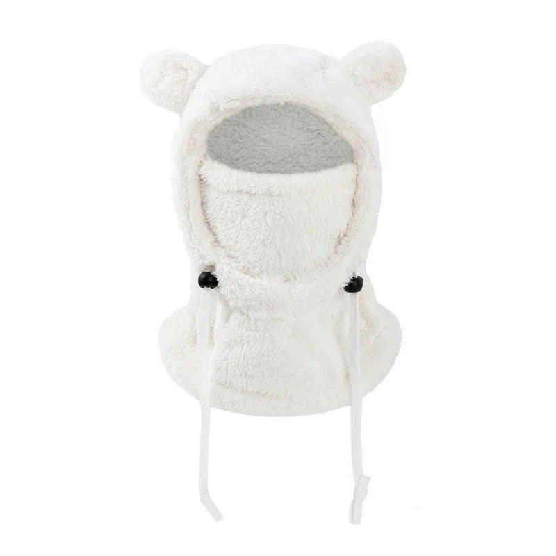 Integrated Cold-proof Hat and Scarf, Winter Cold-proof Ear-protecting and Windproof Face Mask for Boys and Girls Aged 3 To 10
