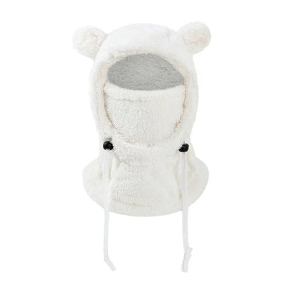Integrated Cold-proof Hat and Scarf, Winter Cold-proof Ear-protecting and Windproof Face Mask for Boys and Girls Aged 3 To 10