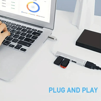 467 USB Dock Multi-Function Wire Divider High Speed Transmission One Drag Four Expanders for Mobile Phone Computer