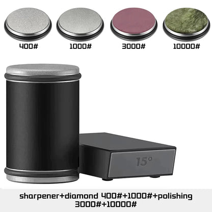 Rolling Knife Sharpener For Straight Edge Knife Sharpener Kit With 15/20° Degree Magnetic Angle For Kitchen Knives Whetstone Set