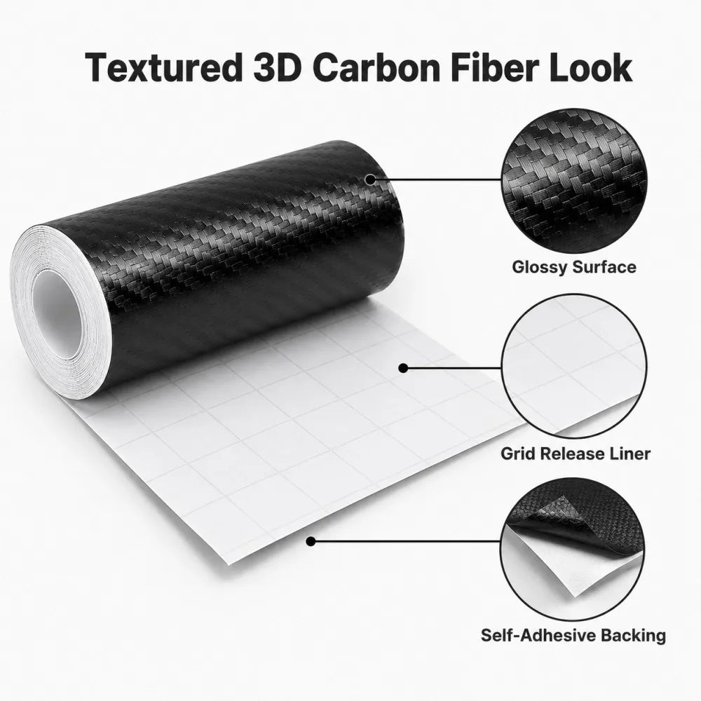 1m-10m 3D Carbon Fiber Anti Collision Film Car Door Edge Guards Door Sill Protector Waterproof Scratch Cover Strip Stickers Tape