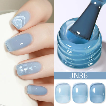 BORN PRETTY 83 Colors 10ml Jelly Nude Gel Nail Polish Autumn Amber Semi Transparent Manicure Soak off UV LED Nails Gel Varnish