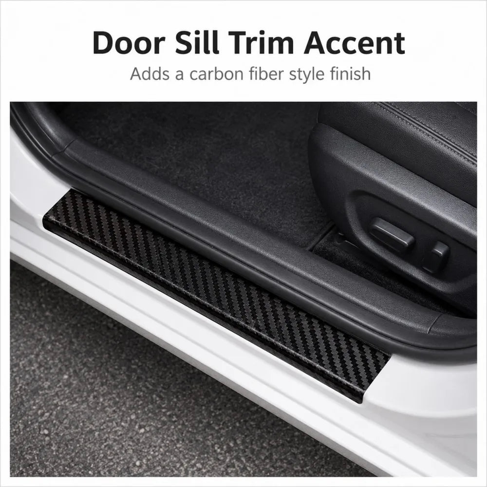 1m-10m 3D Carbon Fiber Anti Collision Film Car Door Edge Guards Door Sill Protector Waterproof Scratch Cover Strip Stickers Tape