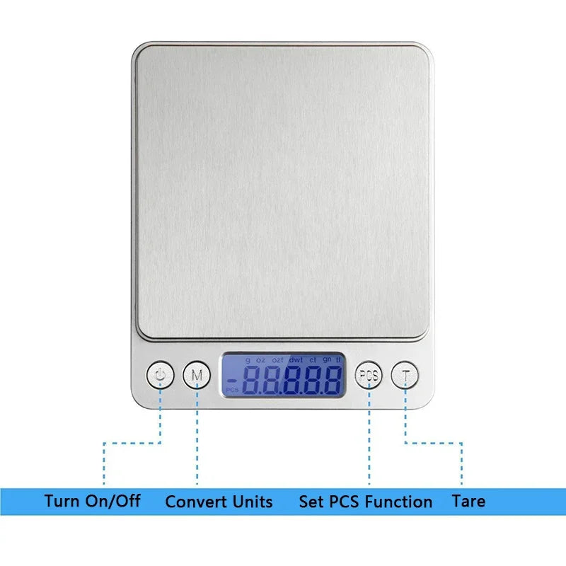Portable 3000g/0.1g Lcd Digital Kitchen Scale Weighing In Grams And Ounces Used For Kitchen Weighing Jewelry Scale Food Scale