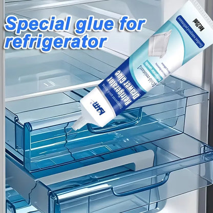 Refrigerator Repair Glue 25ML Cold Resistant Waterproof Adhesive for Fridge Drawer Door Seal Quick Drying for Plastic Glass