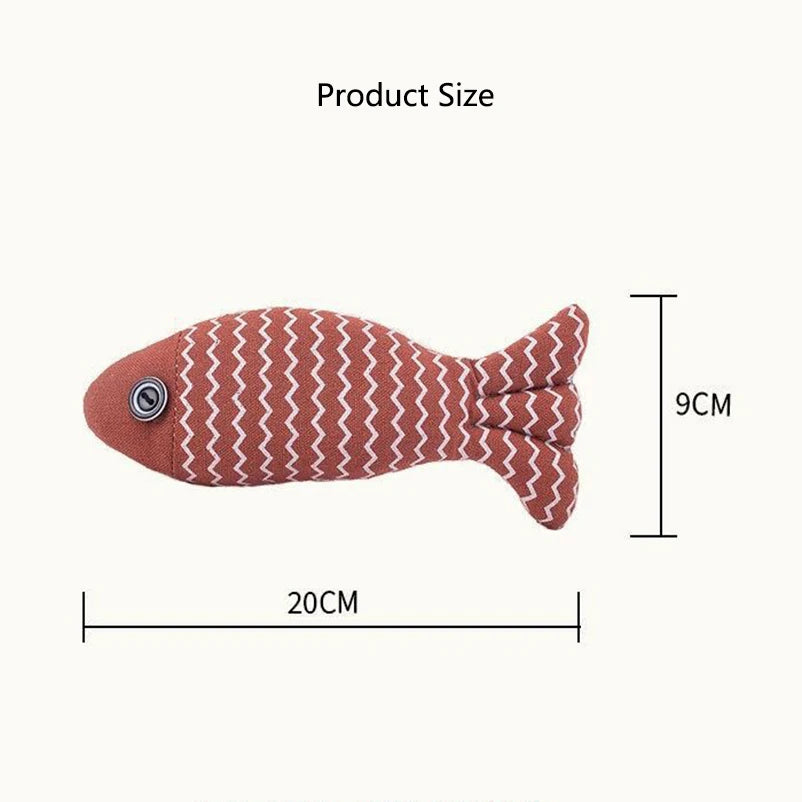 1Pcs/2Pcs Catnip Fish Cat Toys Soft Linen Bite-Resistant Plush Fish Interactive Chew Toys for Indoor Cats Pet Supplies