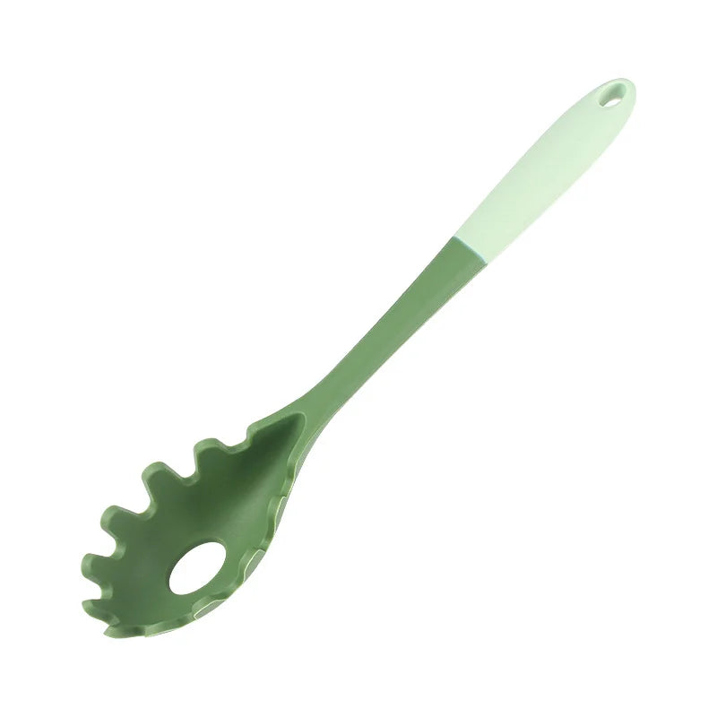 6-Piece Silicone Kitchen Utensil Set: Chinese Spatula, Soup Ladle, Slotted Turner, Pasta Spoon, Salad & Honey Scrapers for Non-S